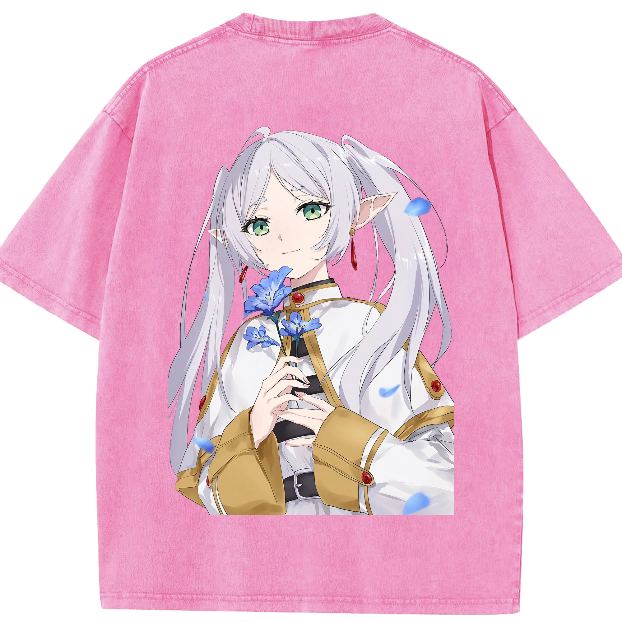 （画像用） 葬送のフリーレン Frieren 綿100% ヴィンテージ風 半袖Tシャツ（背面プリント）